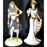 Two Wedgwood figurines, Tutankhamun and Cleopatra. P&P Group 3 (£25+VAT for the first lot and £5+VAT