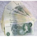Twenty four Page green £1 notes. P&P Group 1 (£14+VAT for the first lot and £1+VAT for subsequent