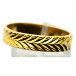 22ct yellow gold brite cut wedding band, size R/S, 5.3g. P&P Group 1 (£14+VAT for the first lot