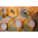 Victorian china tea set for two including Rustic Scenes pattern. P&P Group 2 (£18+VAT for the