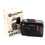 GPO personal FM radio and cassette player, 3.5mm phone jack and 3V DC in jack, with built in