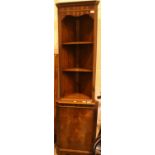 Reproduction mahogany corner unit, H: 200 cm. Not available for in-house P&P, contact Paul O'Hea