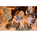 Three ceramic child figurines, one labeled Shudehill. Not available for in-house P&P, contact Paul