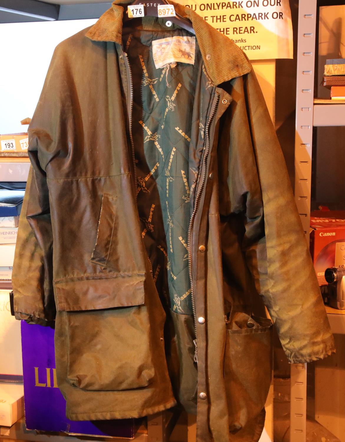 Gents Country Collection size M wax jacket and a pair of size 8 leather shoes. P&P Group 2 (£18+