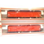 Two Lima Railfreight Metals bogie wagons in red. P&P Group 1 (£14+VAT for the first lot and £1+VAT