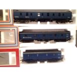Three Lima Express Parcels/Baggage coaches in BR Blue Livery. P&P Group 1 (£14+VAT for the first lot