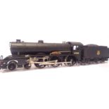 Hornby 4.6.0 and tender - repaint black - 61666 Nottingham Forest with early crest, very good