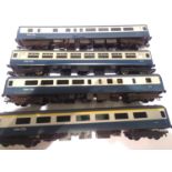 Three Airfix and 1x Lima blue/grey coaches. P&P Group 1 (£14+VAT for the first lot and £1+VAT for