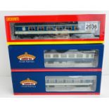 3x Bachmann Blue/Grey 'Pullman & Nightcap Bar' Coaches with Lights (Untested) - Incorrect Boxes P&