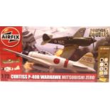 Airfix 1:72 scale dogfight double plastic kit Curtiss 1-40B warhawk and Mitsubishi Zero as new/