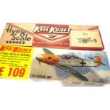 2x Keil Kraft Balsa wood aircraft kits, ME109 and SE5, appears complete but contents unchecked. P&