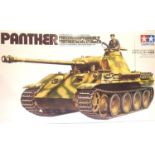 Tamiya 1:35 scale kit Panther tank as new/contents unchecked. P&P Group 1 (£14+VAT for the first lot