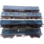 Four blue parcels coaches, Bachmann/Lima etc. Good condition and unboxed. P&P Group 1 (£14+VAT for