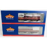 2x Bachmann (34-700C & 34-630B) Mk1 Suburban Coaches, BR Lined Maroon with Passengers Boxed P&P