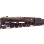 Hornby 9F 92015, black with late crest, weathered, good/unboxed. P&P Group 1 (£14+VAT for the