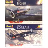 Revell 1:48 scale aircraft kits x2, Corsair and Trojan, both The Flying Bulls, as new/contents