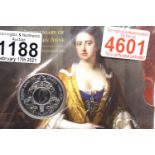 300th Anniversary of Queen Anne £5 coin sealed in Royal Mint packaging. P&P Group 1 (£14+VAT for the