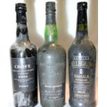 Bottles of Croft 2005, Port Pellegrino Marsala and Henriques and Henriques 10 year old Madeira. P&