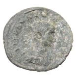 Aurelian Debased Antonio Minus, Standing Centurions AE3. P&P Group 1 (£14+VAT for the first lot
