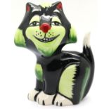Lorna Bailey cat Growler, H: 14 cm. P&P Group 2 (£18+VAT for the first lot and £3+VAT for subsequent
