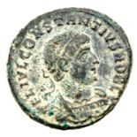 Constantius - Roman Empire Standing legionary soldiers with standards in between - Minted in