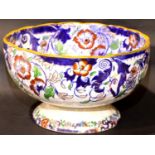 Large Victorian Minton Amherst Japan bowl, D: 28 cm. Not available for in-house P&P, contact Paul