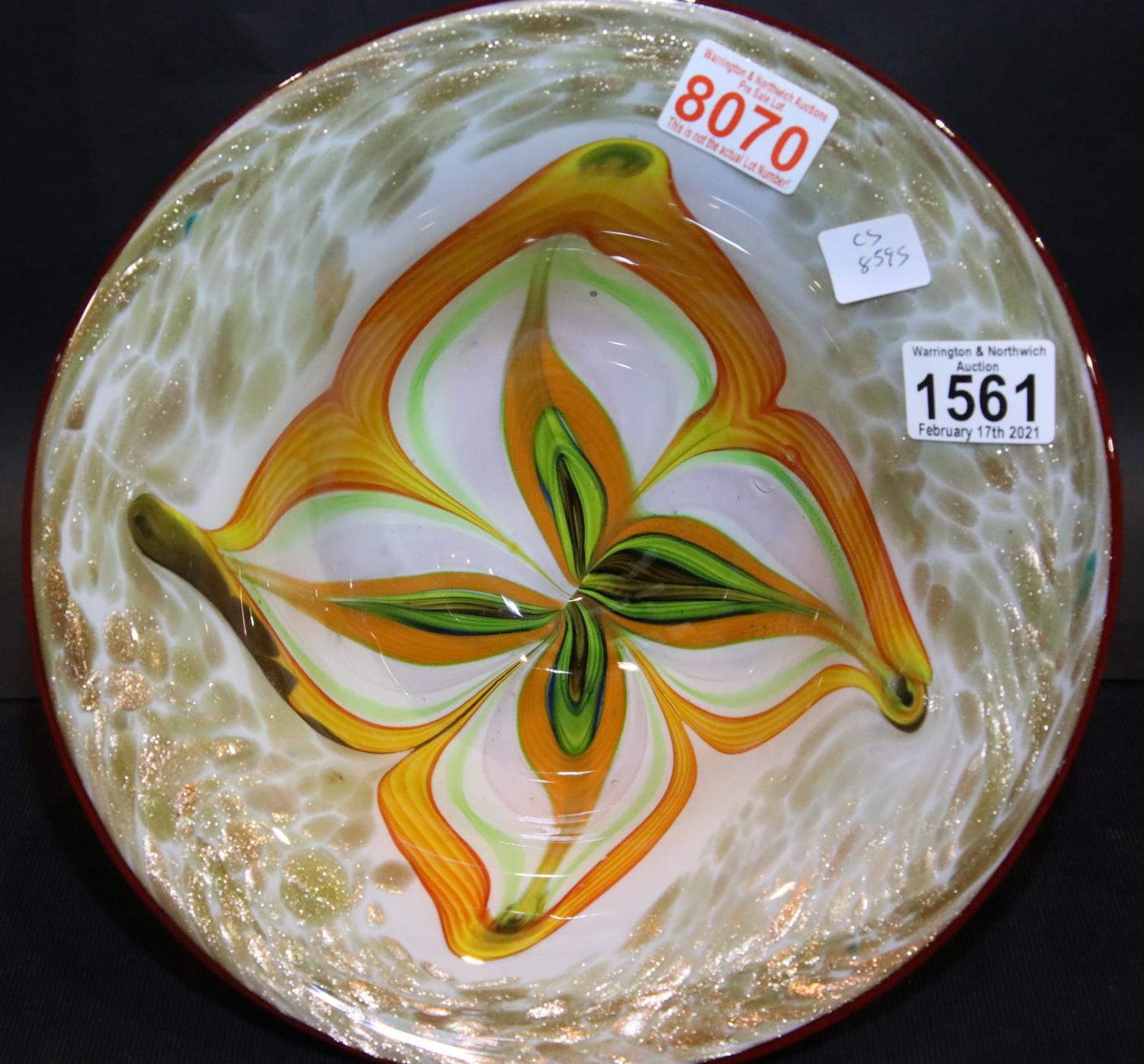 Five pieces of Murano art glass and a further glass bowl. Not available for in-house P&P, contact - Image 2 of 6