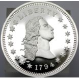 1794 - Silver Plated restrike of Liberty Eagle. P&P Group 1 (£14+VAT for the first lot and £1+VAT