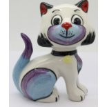 Lorna Bailey cat Queenie, H: 13 cm. P&P Group 2 (£18+VAT for the first lot and £3+VAT for subsequent