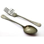WWII German 3rd Reich R.A.D (German Workers Party) Factory Canteen Fork and spoon. P&P Group 1 (£