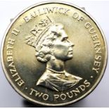 1997 - Guernsey - Coronation anniversary - Two pound coin. P&P Group 1 (£14+VAT for the first lot