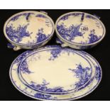 Grindley The Lahaya pattern two tureens and three graduated oval plates. Not available for in-