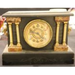 American ebonised pine cased mantel clock c1900 pendulum. Not available for in-house P&P, contact