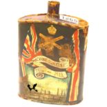 Original WWI battlefield found British water bottle with post was painted decoration to the