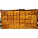 Victorian mahogany bank of twenty-four drawers, 131 x 25 x 67 cm H. Not available for in-house