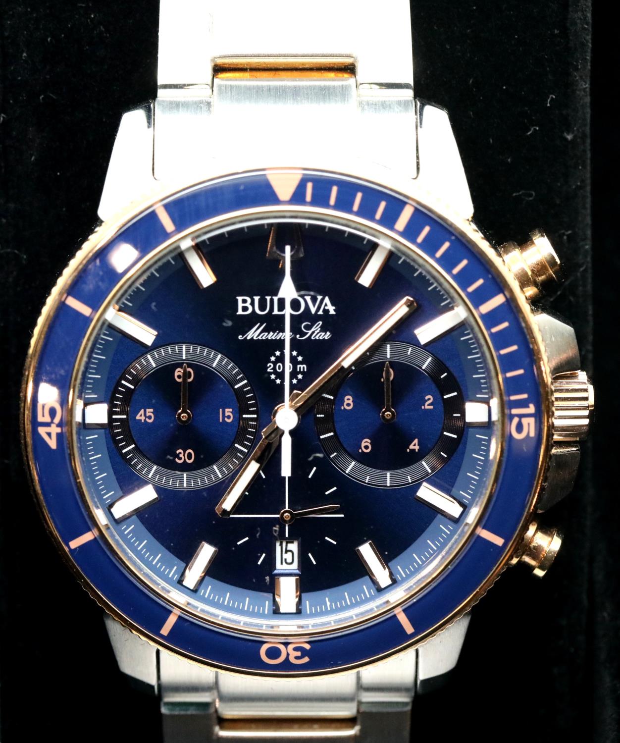 Gents Bulova Marine Star 200 wristwatch. P&P Group 1 (£14+VAT for the first lot and £1+VAT for