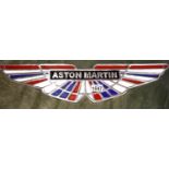 Chrome Aston Martin sign, L: 57 cm. P&P Group 2 (£18+VAT for the first lot and £3+VAT for subsequent