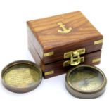 Boxed brass Boy Scouts compass. P&P Group 1 (£14+VAT for the first lot and £1+VAT for subsequent