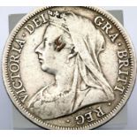 1900 - Silver Half Crown of Queen Victoria. P&P Group 1 (£14+VAT for the first lot and £1+VAT for