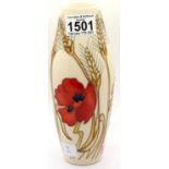 Moorcroft Harvest Poppy vase, H: 22 cm. P&P Group 2 (£18+VAT for the first lot and £3+VAT for