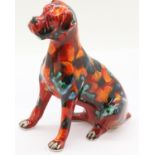 Anita Harris seated boxer dog, H:12cm. P&P Group 2 (£18+VAT for the first lot and £3+VAT for