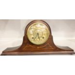 Ansonia mantel clock c1880 brass face with pendulum and key, 51 x 22cm. Not available for in-house