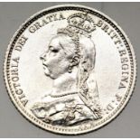 1887 - Silver Sixpence of Queen Victoria. P&P Group 1 (£14+VAT for the first lot and £1+VAT for