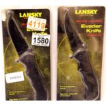 Two new cased Lansky Evader knives, blade L: 8 cm. P&P Group 2 (£18+VAT for the first lot and £3+VAT
