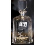 Orrefors Crystal etched glass Romeo and Juliet decanter, H: 30 cm. P&P Group 3 (£25+VAT for the