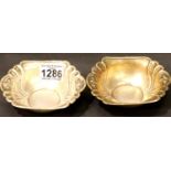 Pair of white metal bowls, each stamped M.A. Silver, 26g. P&P Group 2 (£18+VAT for the first lot and