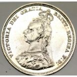 1887 - Silver Shilling of Queen Victoria - Extremely Fine. P&P Group 1 (£14+VAT for the first lot