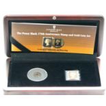 The Worlds First Blackened Penny Black Coin in Gold, (1/25 oz), with Worlds First Postage Stamp, the