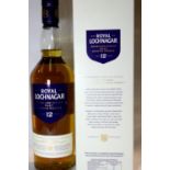 Boxed bottle of 12 years old Royal Lochnagar whisky. P&P Group 3 (£25+VAT for the first lot and £5+