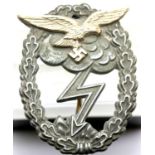 WWII German Luftwaffe Ground Assault Badge. P&P Group 1 (£14+VAT for the first lot and £1+VAT for